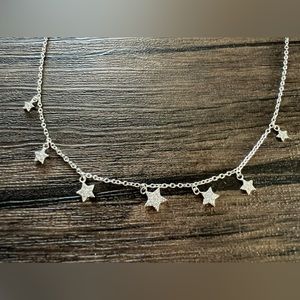 925 Silver star necklace/choker NWOT